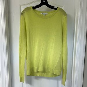 CAbi Yellow Crew Neck Sweater Lightweight Knit
